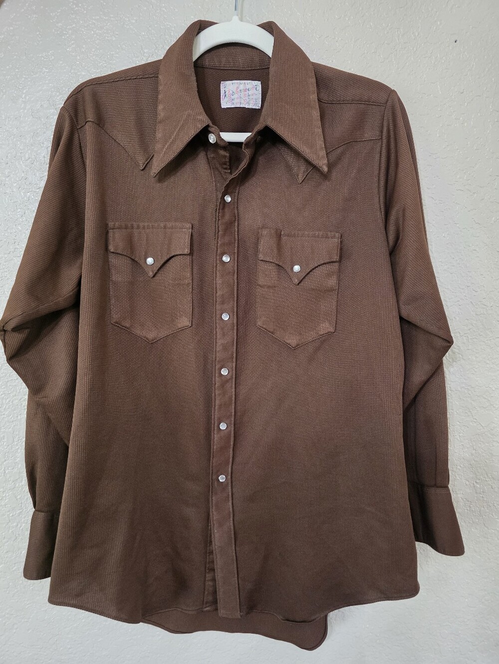 Vintage Tru West Men's Brown Western Pearl Snap Shirt